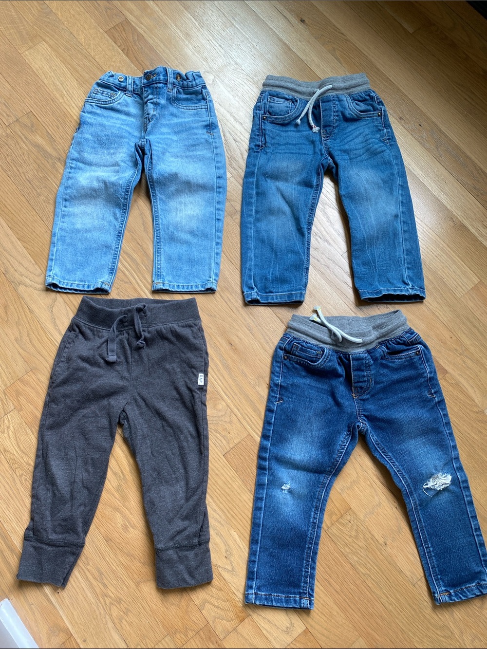 Lot of 3 Cat & Jack 2T Denim Pull-On Jogger Jeans & Gap 2T Sweatpants